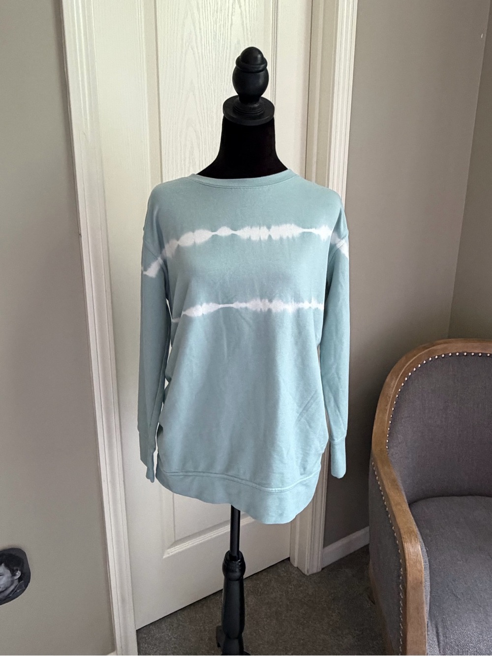 Light Blue Tie-Dye Crewneck Sweatshirt
